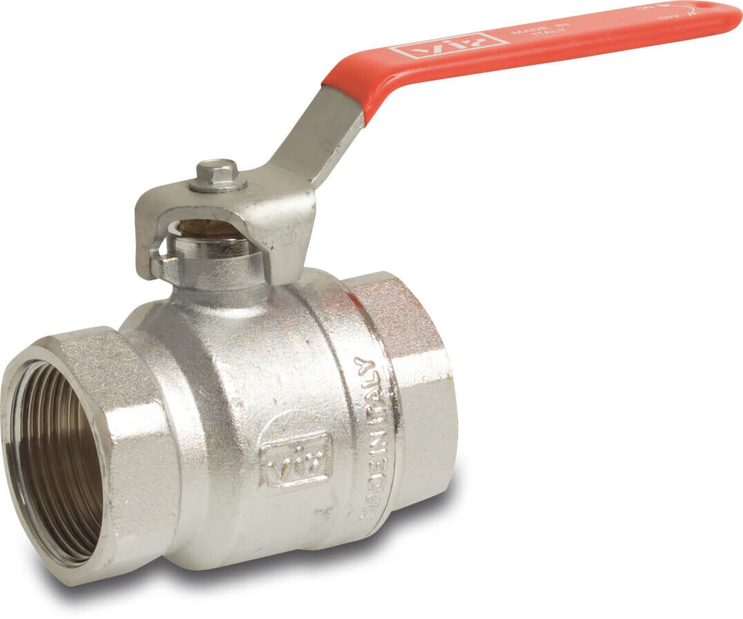 VIR Ball valve brass chrome plated 3" female thread 25bar WRAS/VA type 340R